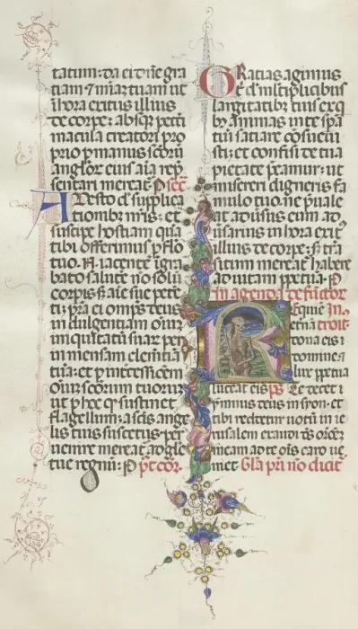 Framed Print : Missale: Fol. 387v: Death represented as a Skeleton with a Sickle, 1469 Framed Print : Missale: Fol. 387v: Death represented as a Skeleton with a Sickle, 1469