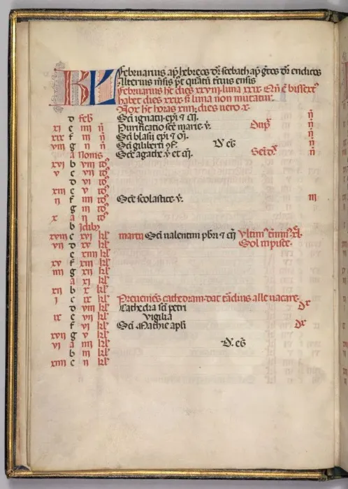 Framed Print : Missale: Fol. 3v: February Calendar Page, 1469. Creator: Bartolommeo Caporali (Italian, c Framed Print : Missale: Fol. 3v: February Calendar Page, 1469. Creator: Bartolommeo Caporali (Italian, c