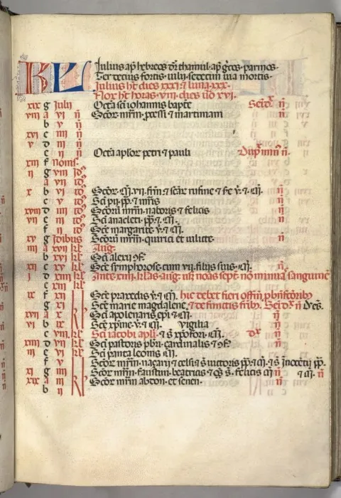 Framed Print : Missale: Fol. 6r: July Calendar Page, 1469. Creator: Bartolommeo Caporali (Italian, c Framed Print : Missale: Fol. 6r: July Calendar Page, 1469. Creator: Bartolommeo Caporali (Italian, c
