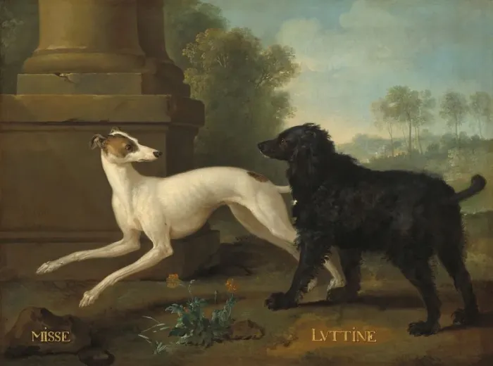 Framed Print : Misse and Luttine, 1729. Creator: Jean-Baptiste Oudry