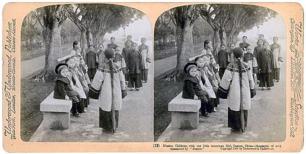 Mission children, with one little American girl, Canton, China, 1900. Artist: Underwood & Underwood