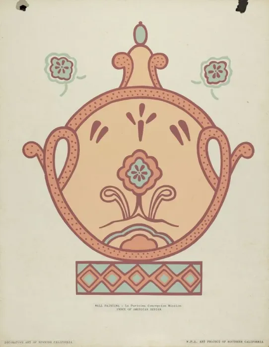 Framed Print : Mission La Purisima Concepcion Wall Painting from the portfolio Decorative Art... 1935 / 1942. Creator: Unknown Framed Print : Mission La Purisima Concepcion Wall Painting from the portfolio Decorative Art... 1935 / 1942. Creator: Unknown