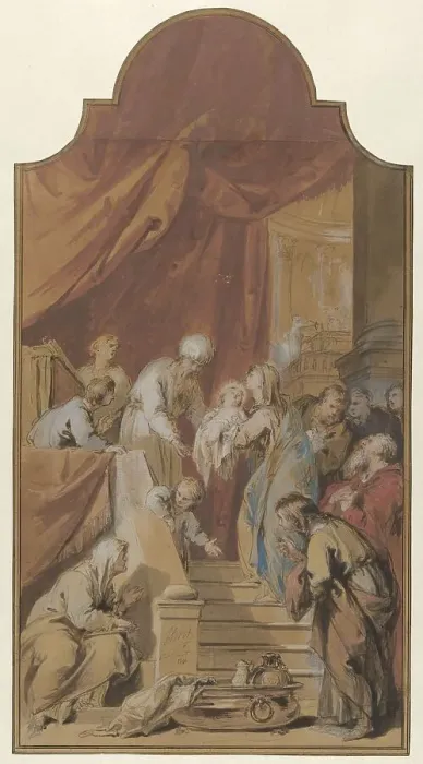 Framed Print : The Mission in the Temple, 1746. Creator: Jacob de Wit Framed Print : The Mission in the Temple, 1746. Creator: Jacob de Wit