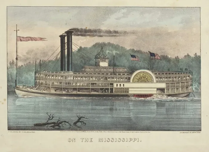 Framed Print : On the Mississippi, 1869. Creators: Nathaniel Currier, James Merritt Ives Framed Print : On the Mississippi, 1869. Creators: Nathaniel Currier, James Merritt Ives