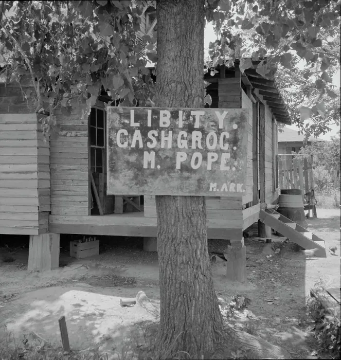 Framed Print : Mississippi grocery store, 1937. Creator: Dorothea Lange Framed Print : Mississippi grocery store, 1937. Creator: Dorothea Lange