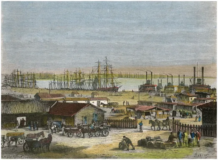 Framed Print : Mississippi River, New Orleans, Louisiana, USA, c1880. Artist: Barbant Framed Print : Mississippi River, New Orleans, Louisiana, USA, c1880. Artist: Barbant