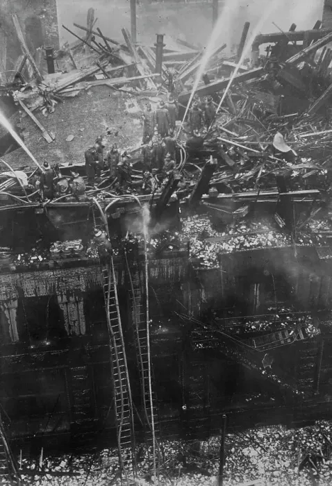 Framed Print : Missouri Athletic Club Fire, between c1910 and c1915. Creator: Bain News Service Framed Print : Missouri Athletic Club Fire, between c1910 and c1915. Creator: Bain News Service