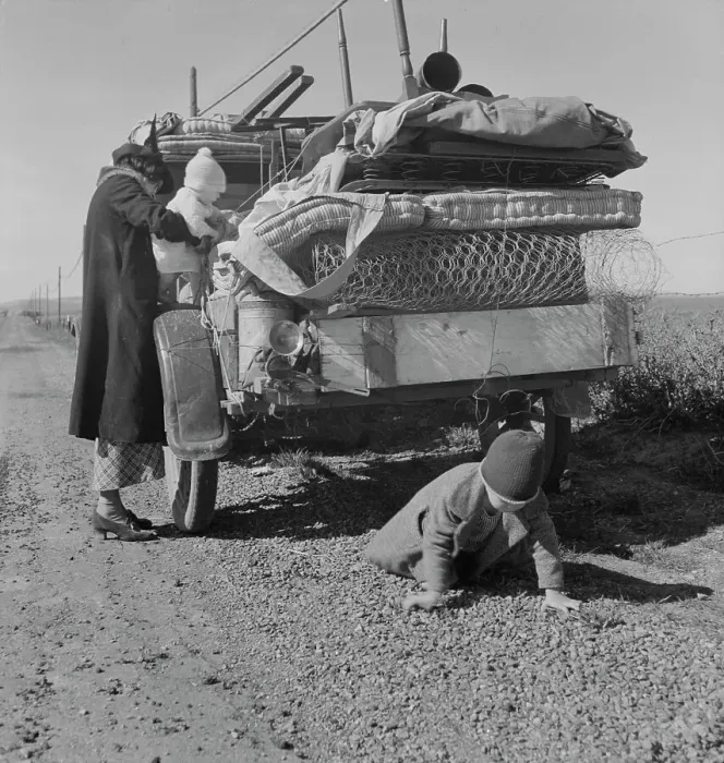 Framed Print : Missouri family... seven months from the drought area, Tracy (vicinity), California, 1937. Creator: Dorothea Lange Framed Print : Missouri family... seven months from the drought area, Tracy (vicinity), California, 1937. Creator: Dorothea Lange