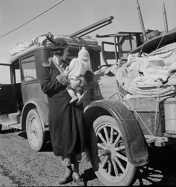 Missouri family... seven months from the drought area, Tracy (vicinity), California, 1937. Creator: Dorothea Lange