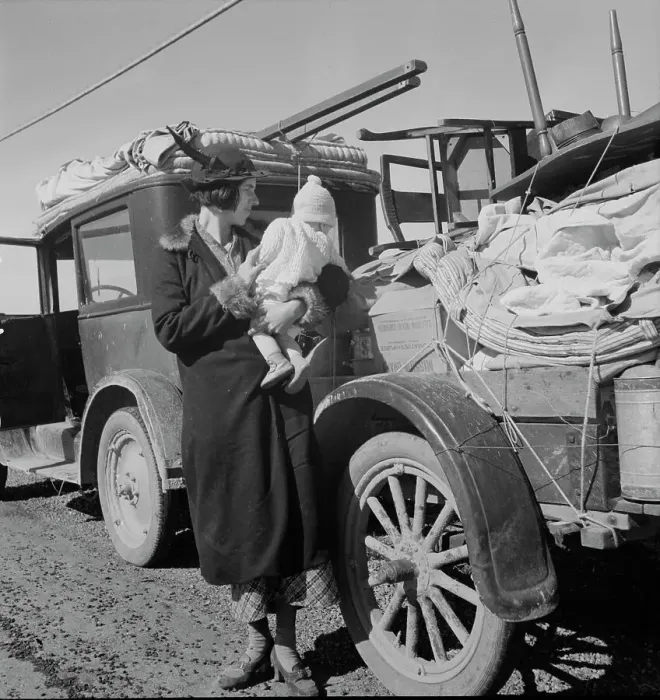 Framed Print : Missouri family... seven months from the drought area, Tracy (vicinity), California, 1937. Creator: Dorothea Lange Framed Print : Missouri family... seven months from the drought area, Tracy (vicinity), California, 1937. Creator: Dorothea Lange
