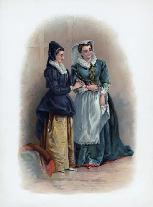 Framed Print : Mistress Page and Mistress Ford, 1891. Artist: H Saunders Framed Print : Mistress Page and Mistress Ford, 1891. Artist: H Saunders