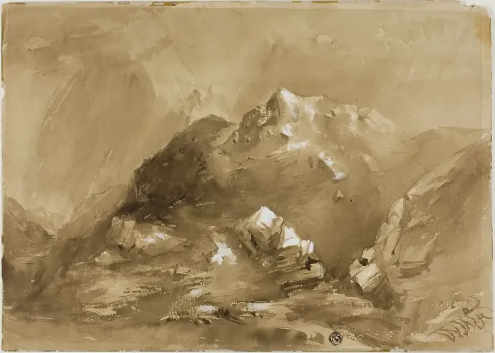 Framed Print : Misty Mountains, n.d. Creator: William West Framed Print : Misty Mountains, n.d. Creator: William West