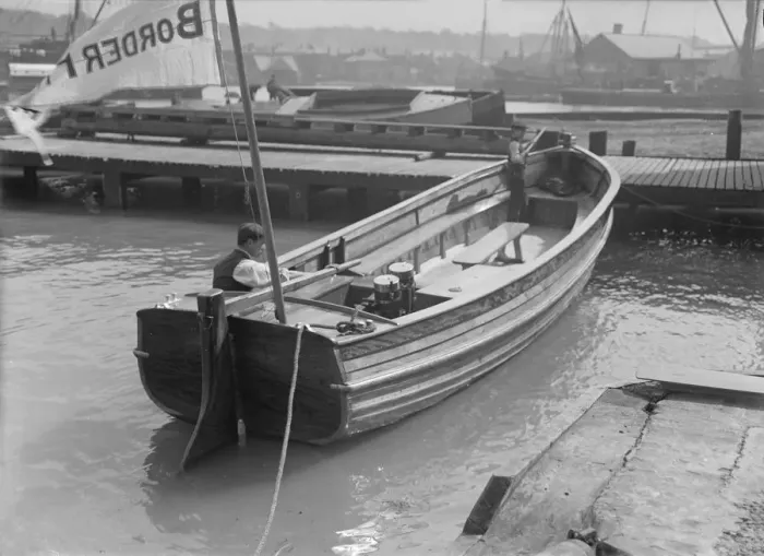 Framed Print : Mitcham launch, 1912. Creator: Kirk & Sons of Cowes Framed Print : Mitcham launch, 1912. Creator: Kirk & Sons of Cowes