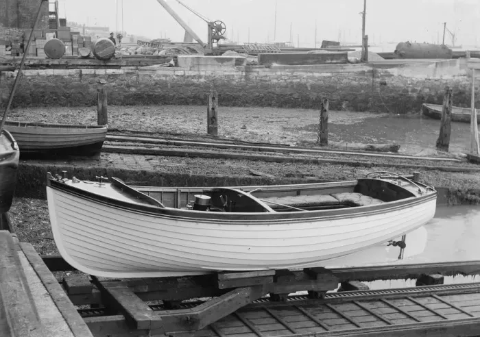 Framed Print : Mitcham launch, 1913. Creator: Kirk & Sons of Cowes Framed Print : Mitcham launch, 1913. Creator: Kirk & Sons of Cowes