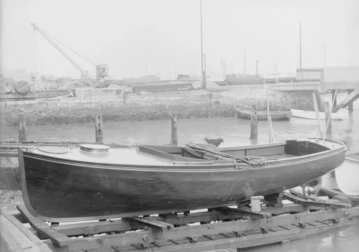 Framed Print : Mitcham launch on slipway, 1913. Creator: Kirk & Sons of Cowes Framed Print : Mitcham launch on slipway, 1913. Creator: Kirk & Sons of Cowes