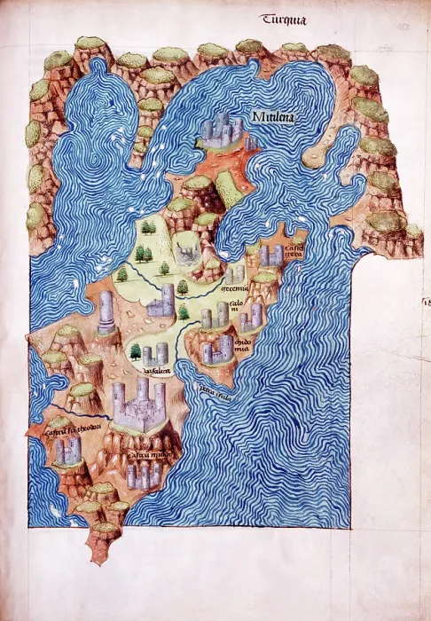 Framed Print : Mitilena (Lesbos), c1485. Creator: Cristoforo Buondelmonte Framed Print : Mitilena (Lesbos), c1485. Creator: Cristoforo Buondelmonte
