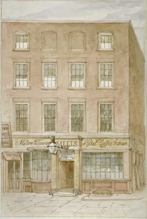 Framed Print : The Mitre Tavern, coffee house and hotel on Mitre Court, Fleet Street, City of London, 1850 Framed Print : The Mitre Tavern, coffee house and hotel on Mitre Court, Fleet Street, City of London, 1850