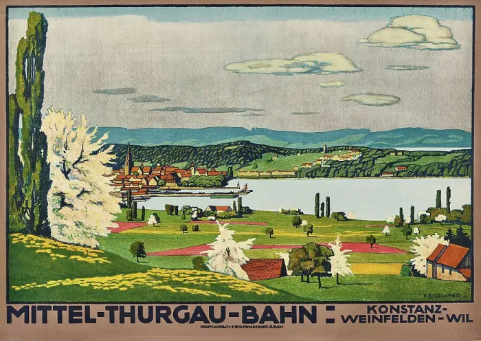 Framed Print : Mittel-Thurgau-Bahn, 1912. Creator: Schlatter; Ernst Emil (1883-1954) Framed Print : Mittel-Thurgau-Bahn, 1912. Creator: Schlatter; Ernst Emil (1883-1954)