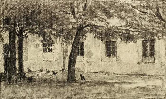 Framed Print : Mittenheim Near Munich, 1882. Creator: Theodore Clement Steele Framed Print : Mittenheim Near Munich, 1882. Creator: Theodore Clement Steele