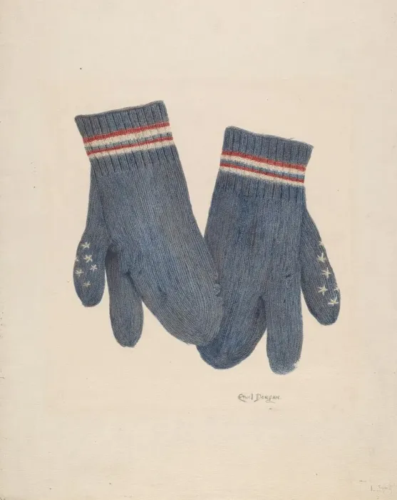 Framed Print : Mittens, c. 1940. Creator: Ethel Dougan Framed Print : Mittens, c. 1940. Creator: Ethel Dougan
