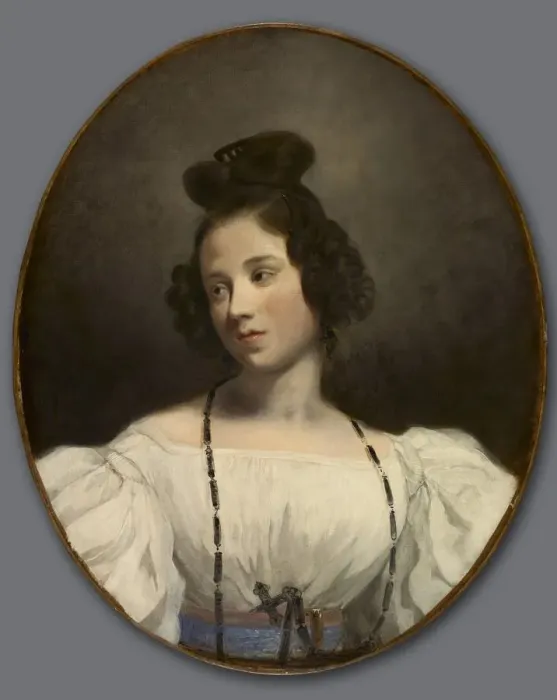 Framed Print : Mlle. Alexandrine-Julie de la Boutraye, c. 1832-1834. Creator: Eugene Delacroix (French