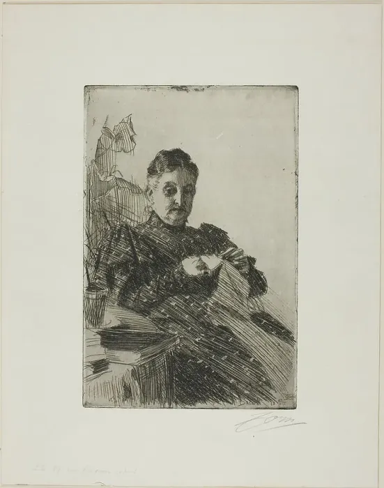 Framed Print : Mme Lamm II, 1894. Creator: Anders Leonard Zorn Framed Print : Mme Lamm II, 1894. Creator: Anders Leonard Zorn