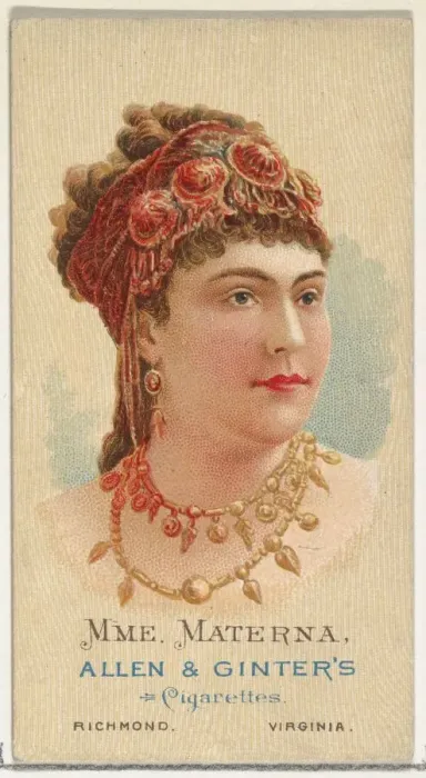 Framed Print : Mme. Materna, from Worlds Beauties, Series 2 (N27) for Allen & Ginter Cigarettes Framed Print : Mme. Materna, from Worlds Beauties, Series 2 (N27) for Allen & Ginter Cigarettes