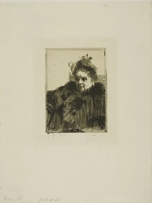 Framed Print : Mme Simon I, 1891. Creator: Anders Leonard Zorn Framed Print : Mme Simon I, 1891. Creator: Anders Leonard Zorn