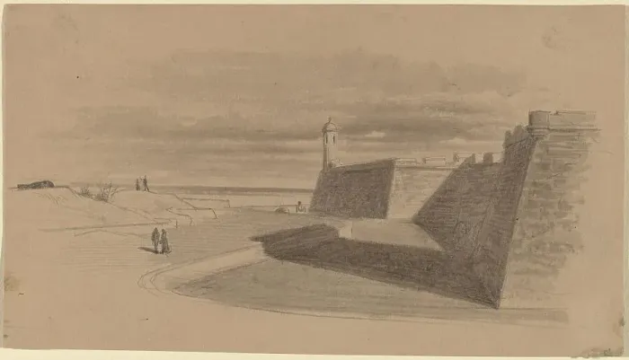 Framed Print : Moat at Fort Marion, Florida, c. 1874. Creator: James Wells Champney Framed Print : Moat at Fort Marion, Florida, c. 1874. Creator: James Wells Champney