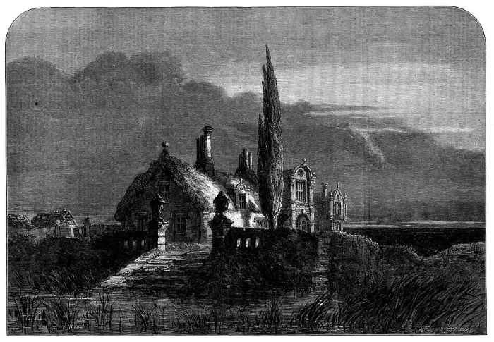Framed Print : The Moated Grange, drawn by S. Read, 1871. Creator: J. Paterson Framed Print : The Moated Grange, drawn by S. Read, 1871. Creator: J. Paterson