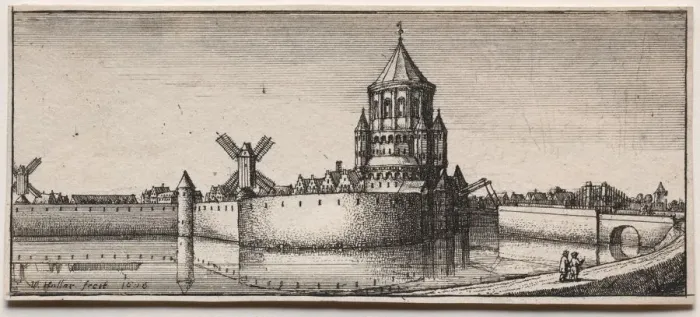 Framed Print : Moated Town Gate, 1676. Creator: Wenceslaus Hollar (Bohemian, 1607-1677) Framed Print : Moated Town Gate, 1676. Creator: Wenceslaus Hollar (Bohemian, 1607-1677)