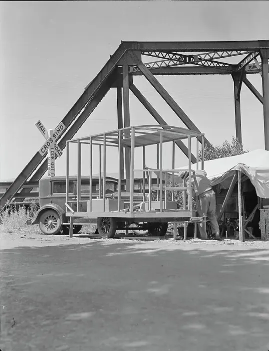 Framed Print : Mobile housing--a trend, California, 1935. Creator: Dorothea Lange