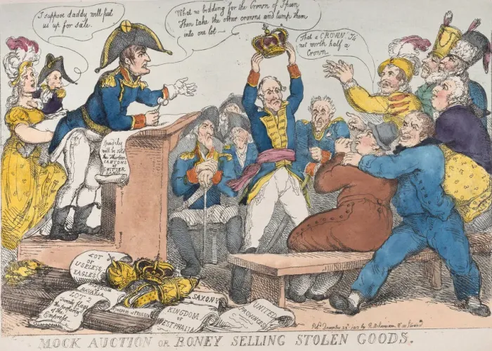 Framed Print : Mock Auction or Boney Selling Stolen Goods, December 25, 1813. December 25, 1813 Framed Print : Mock Auction or Boney Selling Stolen Goods, December 25, 1813. December 25, 1813