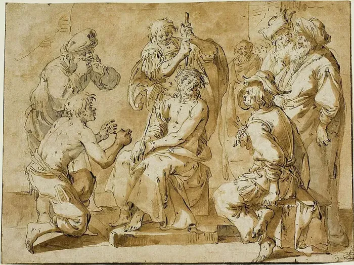 Framed Print : The Mocking of Christ, 1633 / 35. Creator: Andries Dirksz Both