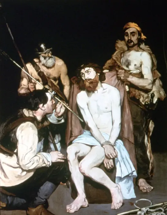 Framed Print : The Mocking of Christ, 1885. Artist: Edouard Manet Framed Print : The Mocking of Christ, 1885. Artist: Edouard Manet