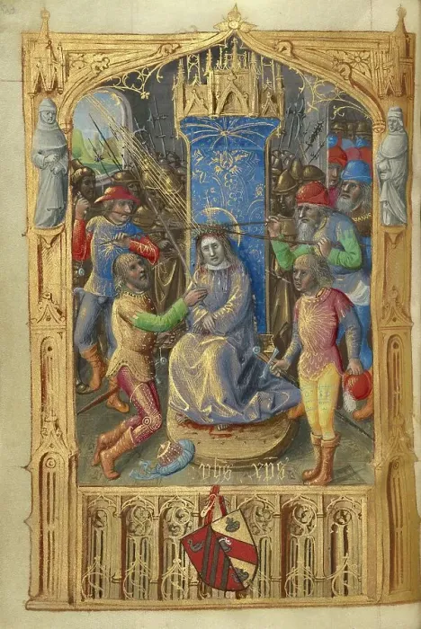 Framed Print : Mocking of Christ; Poncher Hours, about 1500. Creator: Master of Cardinal Bourbon Framed Print : Mocking of Christ; Poncher Hours, about 1500. Creator: Master of Cardinal Bourbon