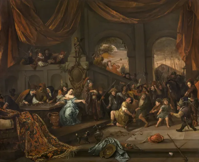 Framed Print : The Mocking of Samson, ca 1675. Creator: Steen, Jan Havicksz (1626-1679) Framed Print : The Mocking of Samson, ca 1675. Creator: Steen, Jan Havicksz (1626-1679)