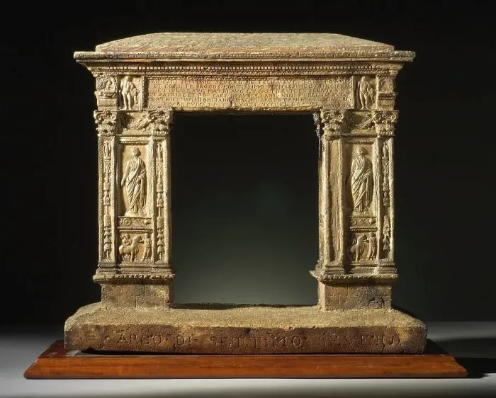 Framed Print : Model of the Arch of the Argentarii, between c.1792 and c.1795. Creator: Carl May Framed Print : Model of the Arch of the Argentarii, between c.1792 and c.1795. Creator: Carl May