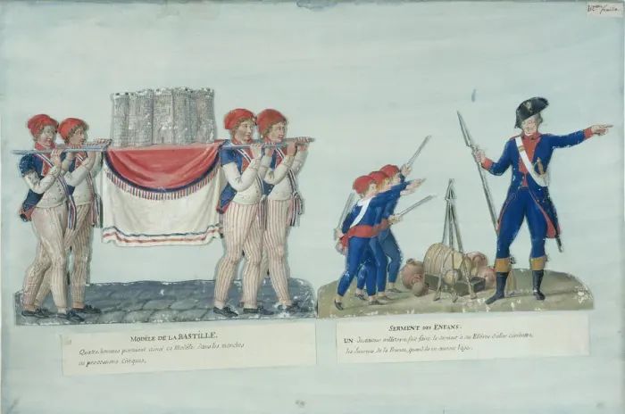 Framed Print : Model of the Bastille. Oath of Children, c. 1793 Framed Print : Model of the Bastille. Oath of Children, c. 1793