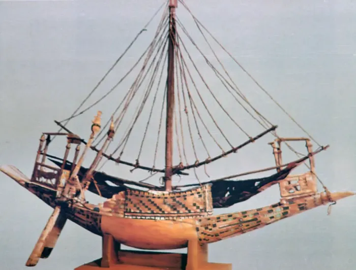Framed Print : Model boat with rigging, tomb of Tutankhamun, 14th century BC Framed Print : Model boat with rigging, tomb of Tutankhamun, 14th century BC