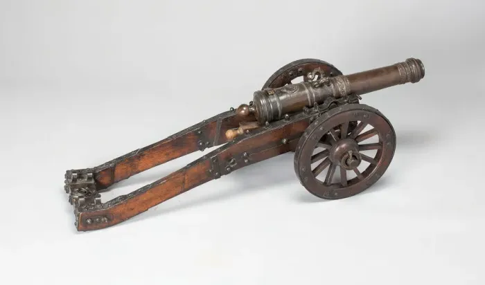 Framed Print : Model Field Cannon with Carriage and Wedge, Austria, 1682. Creator: Unknown Framed Print : Model Field Cannon with Carriage and Wedge, Austria, 1682. Creator: Unknown
