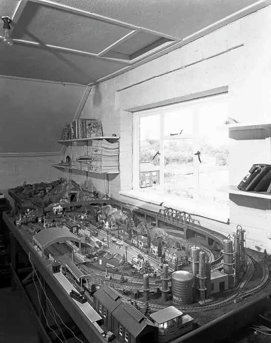 Framed Print : Model railway layout, Wickersley, South Yorkshire, 1960. Artist: Michael Walters Framed Print : Model railway layout, Wickersley, South Yorkshire, 1960. Artist: Michael Walters