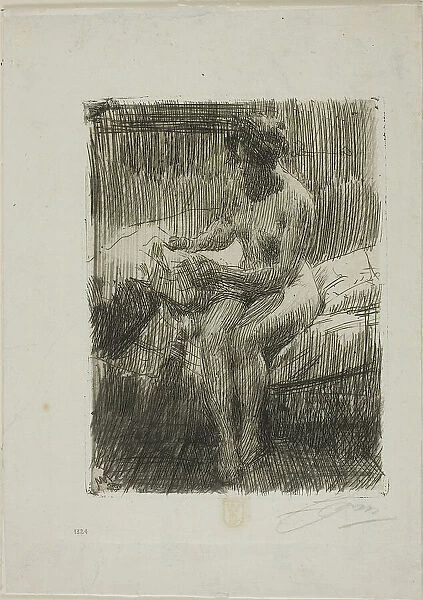 Model Reading, 1910. Creator: Anders Leonard Zorn