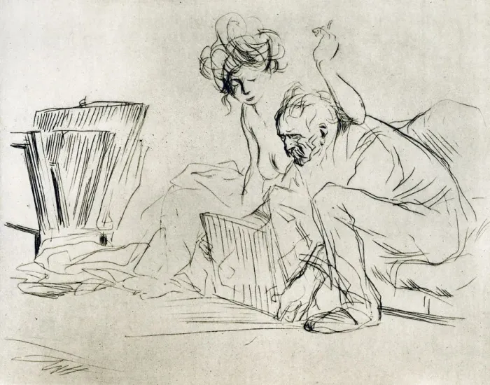 Framed Print : The Model at Rest, 1925. Artist: Jean Louis Forain Framed Print : The Model at Rest, 1925. Artist: Jean Louis Forain