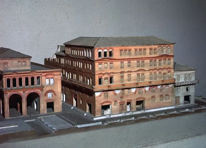 Framed Print : Model of a Roman apartment house, 2nd century Framed Print : Model of a Roman apartment house, 2nd century