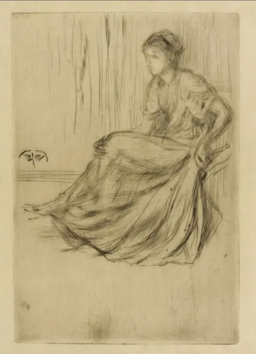 Framed Print : Model Seated, 1873. Creator: James Abbott McNeill Whistler Framed Print : Model Seated, 1873. Creator: James Abbott McNeill Whistler