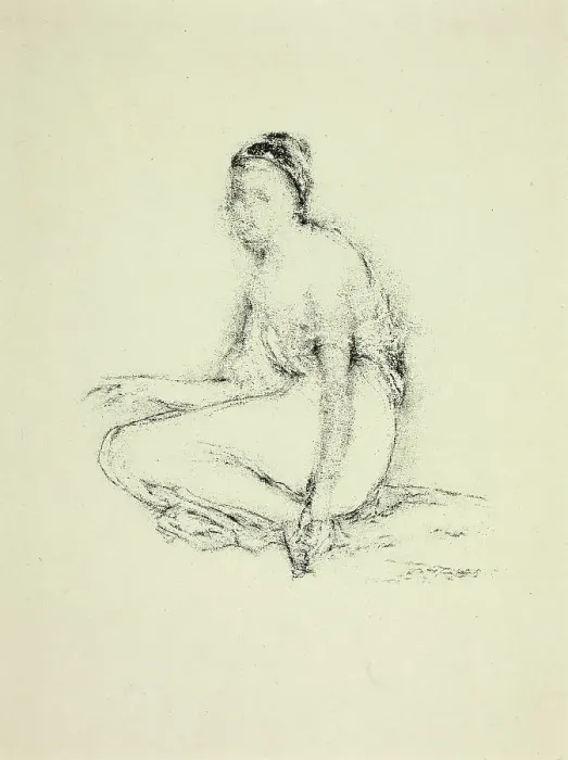 Framed Print : Model Seated on Floor, c. 1893. Creator: Thomas Robert Way Framed Print : Model Seated on Floor, c. 1893. Creator: Thomas Robert Way