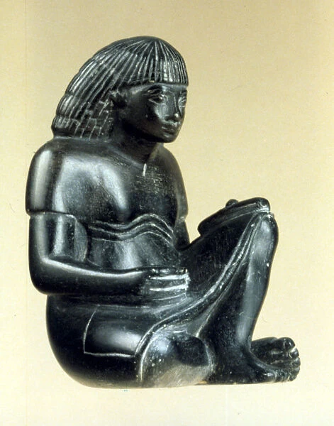 Model of a seated scribe, Ancient Egyptian, 18th Dynasty, 1550-1293 BC