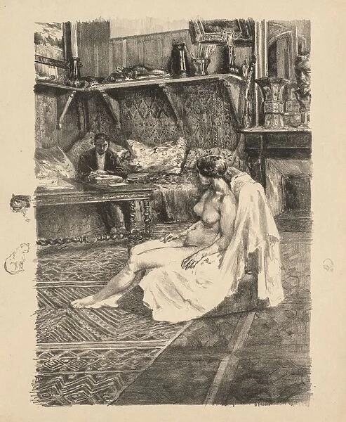 The Model Session (La Seance de modele), c. 1895. Creator: Alexandre Lunois (French