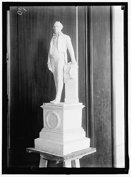 Model for a statue with the 1849 territorial seal of Minnesota on the pedestal, c1913-1917. Creator: Harris & Ewing. Model for a statue with the 1849 territorial seal of Minnesota on the pedestal, c1913-1917. Creator: Harris & Ewing